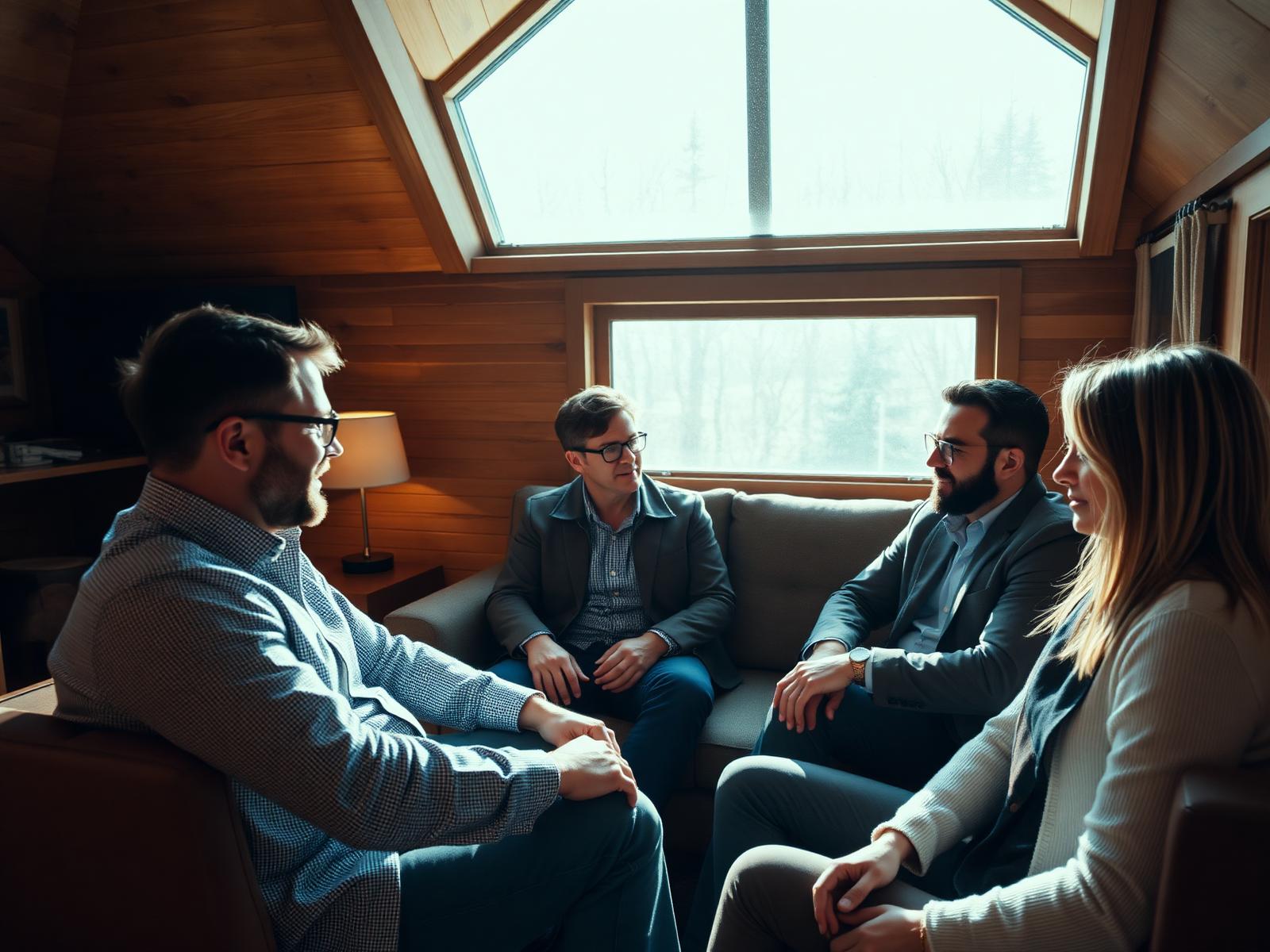 Executive team in deep conversation